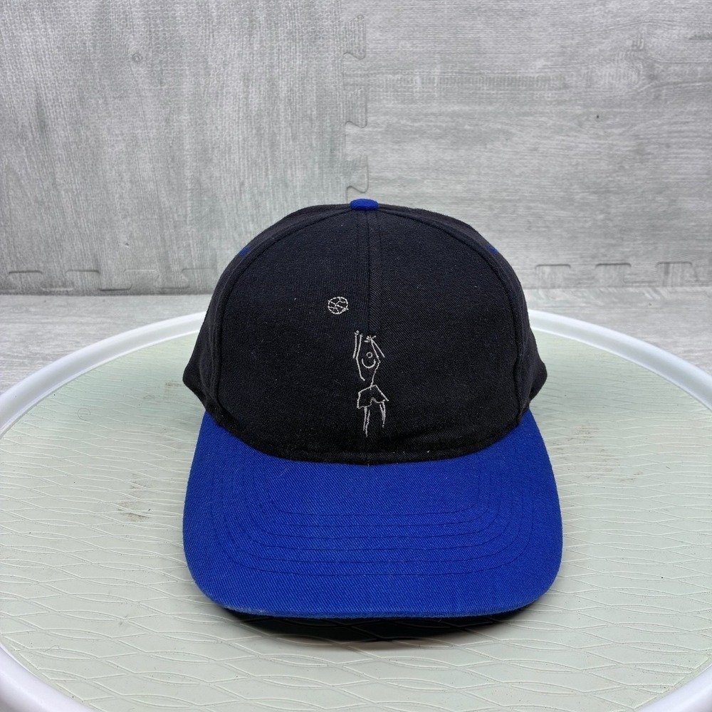 Vintage USA Basketball Hat Cap Snapback Black Blue Pepsi Sponsor Logo 7 Athletic